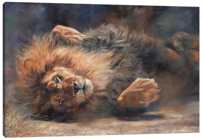 Lion Rockin' And Rollin' Canvas Art Print - David Stribbling