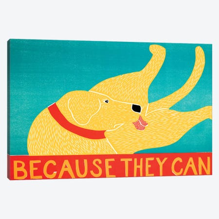 Because They Can, Yellow Canvas Print #STH121} by Stephen Huneck Canvas Artwork