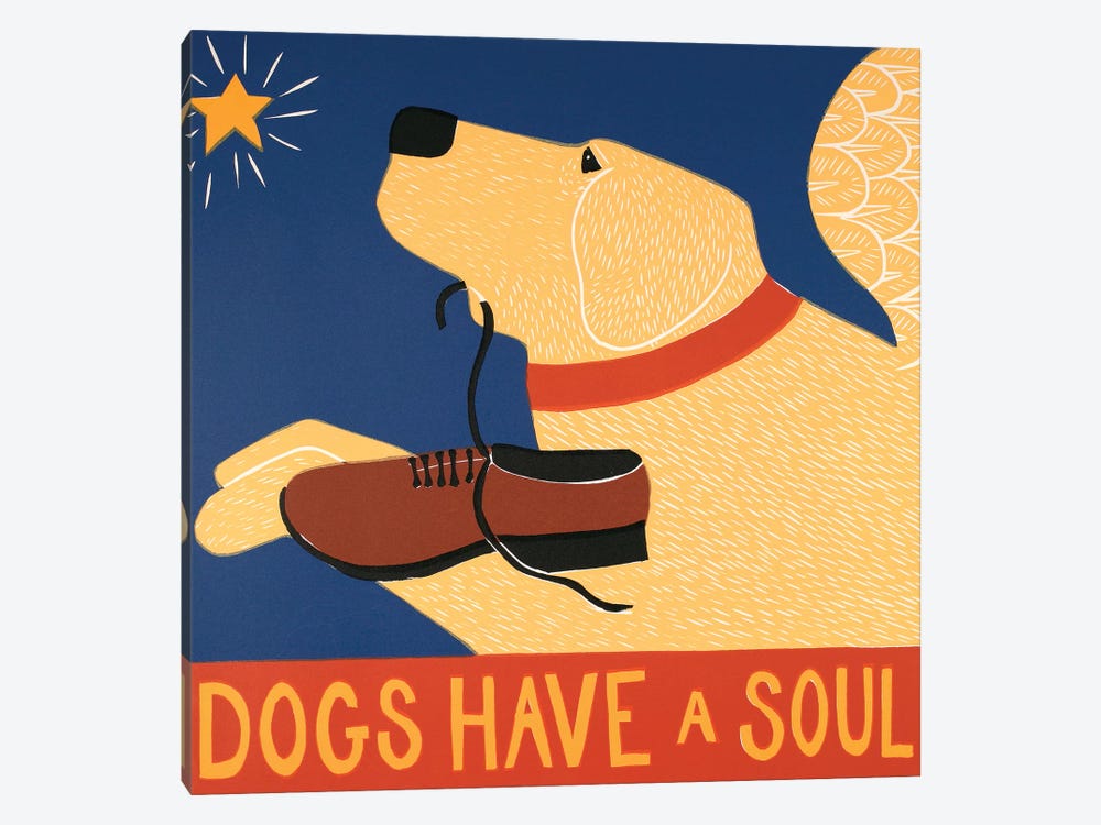 Dogs Have A Soul, Yellow by Stephen Huneck 1-piece Canvas Wall Art