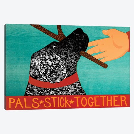 Pals Stick Together, Black Canvas Print #STH200} by Stephen Huneck Canvas Print