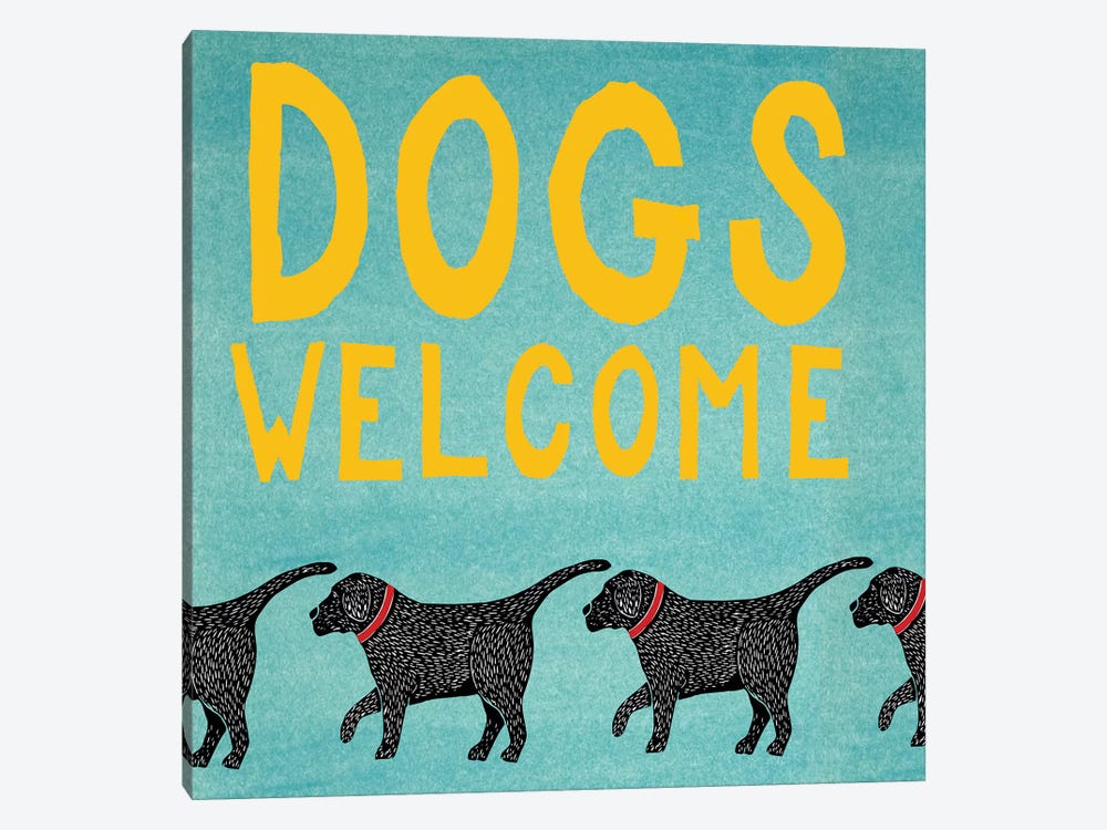 Dogs Welcome by Stephen Huneck 1-piece Canvas Art Print