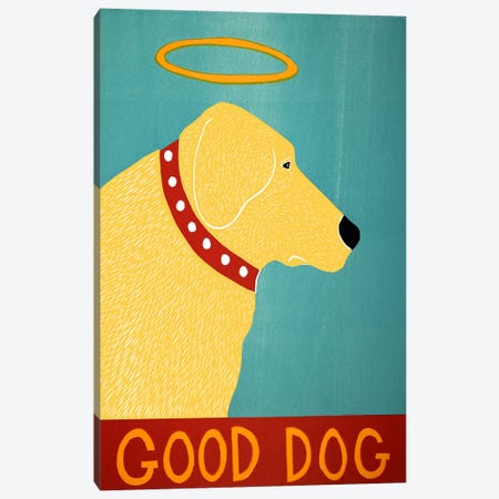 Good Dog Yellow Canvas Print #STH42} by Stephen Huneck Canvas Art Print