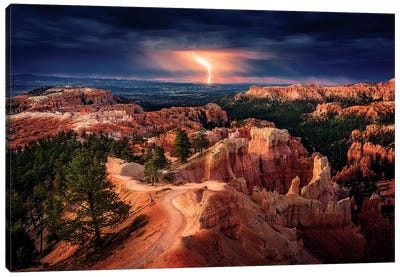 Lightning over Bryce Canyon Canvas Art Print - Utah Art