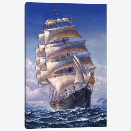 Sailing The WR Grace Canvas Print #STN5} by John Stephens Canvas Print