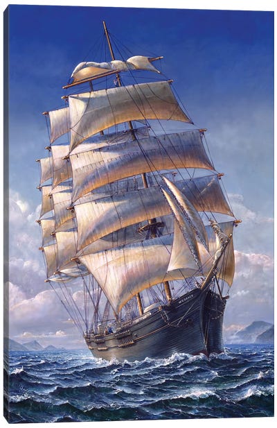 Sailing The WR Grace Canvas Art Print - By Water
