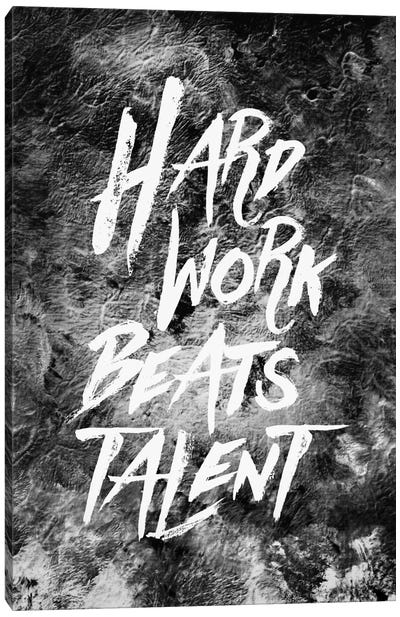 Hard Work Beats Talent Canvas Art Print - Inspirational Office