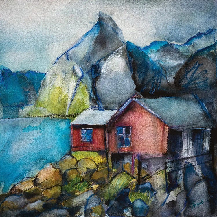 Cabins By The Fjord by Stoian Hitrov canvas print