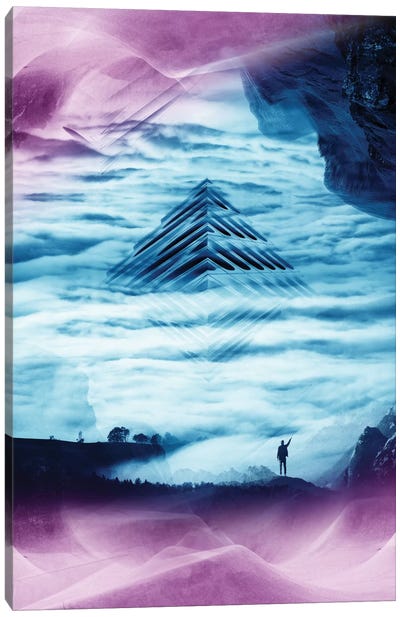 Teal Pyramid Canvas Art Print - Pantone Ultra Violet 2018