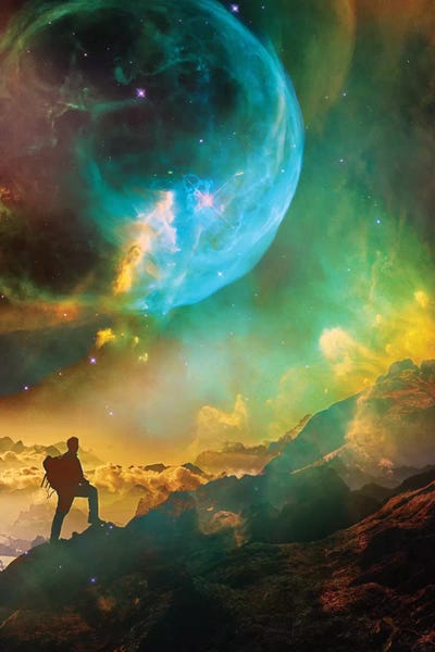 Kids Astronomy & Space Art: Vibrant Space Hiker by Stoian Hitrov