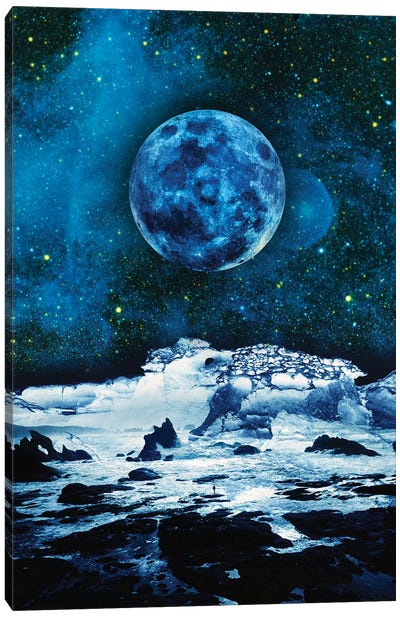Blue Traveler Canvas Art Print - Full Moon Art