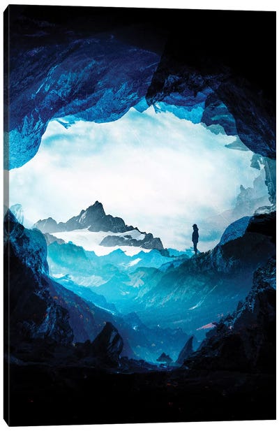 Blue Misty Mountains Canvas Art Print - Stoian Hitrov