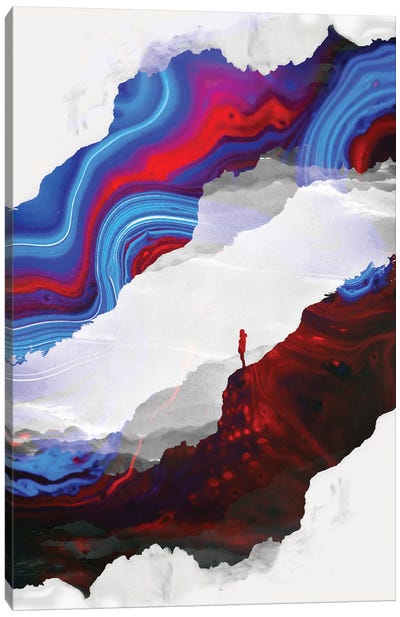 Blue Waves Of Isolation Canvas Art Print - Stoian Hitrov