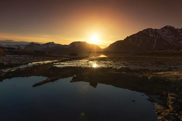 Lake Sunrises & Sunsets: Lofoten Sunset by Andreas Stridsberg