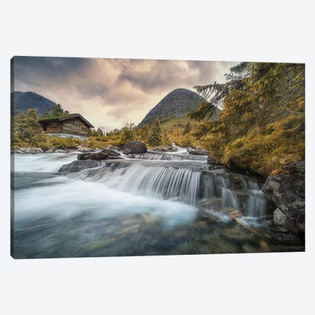 Norway Waterfall Canvas Print #STR150} by Andreas Stridsberg Canvas Wall Art