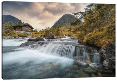 Norway Waterfall Canvas Art Print - Andreas Stridsberg