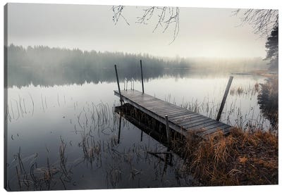 Foggy Lake Canvas Art Print - Andreas Stridsberg