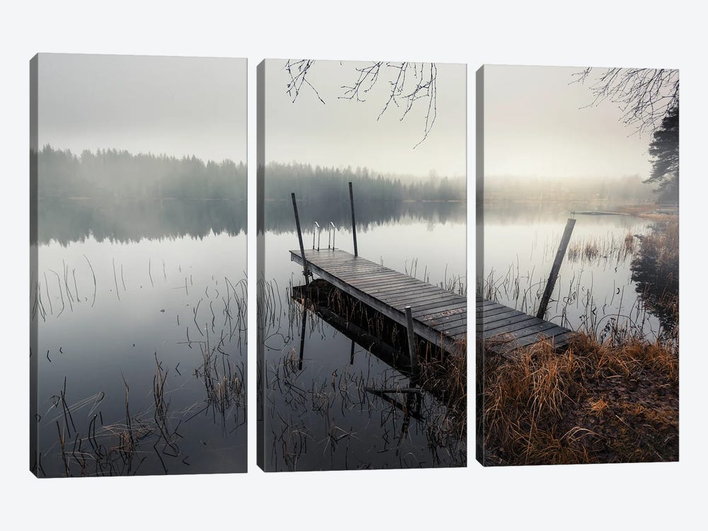 Foggy Lake by Andreas Stridsberg 3-piece Canvas Art Print