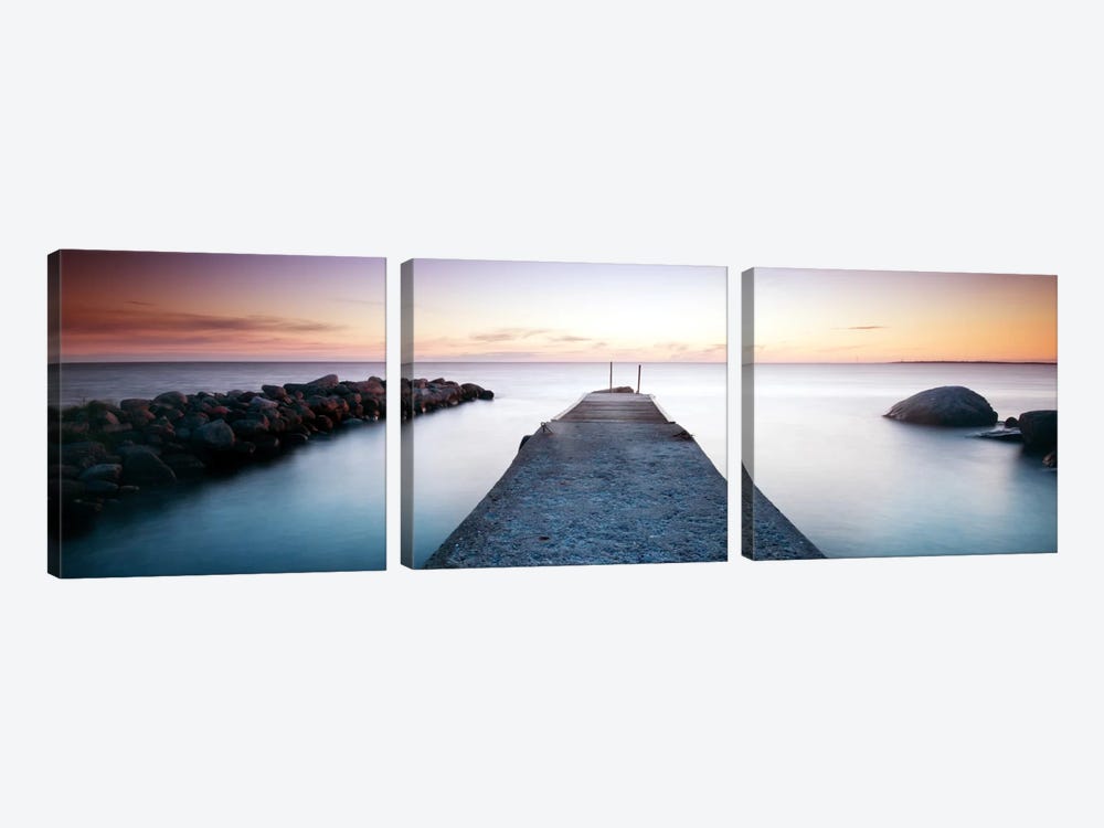 Placid Pier by Andreas Stridsberg 3-piece Canvas Wall Art