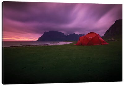 Lofoten Camping Canvas Art Print - Norway Art