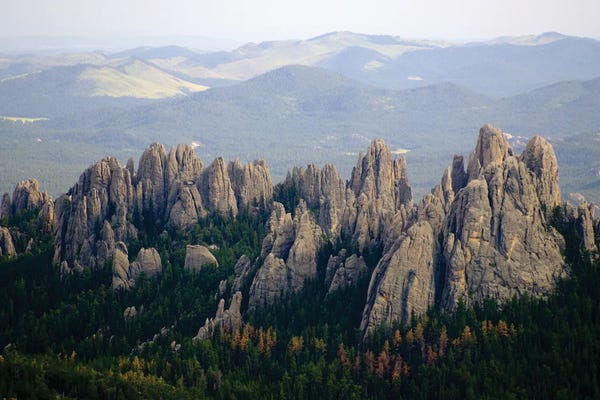 Black Elk Wilderness, South Dakota. USA. View Of Cathedral Spires From Summit Of Harney Peak. Black Hills National Forest