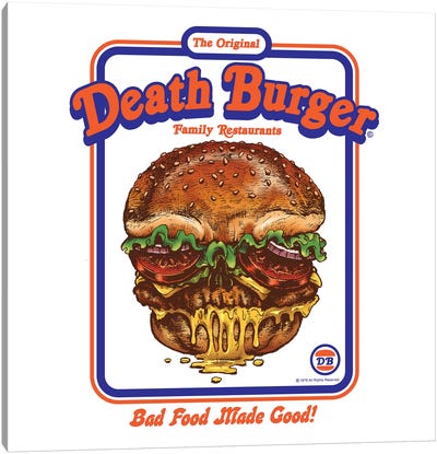Death Burger Canvas Art Print - Satirical Humor Art
