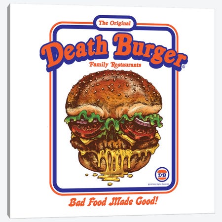 Death Burger Canvas Print #STV12} by Steven Rhodes Canvas Art