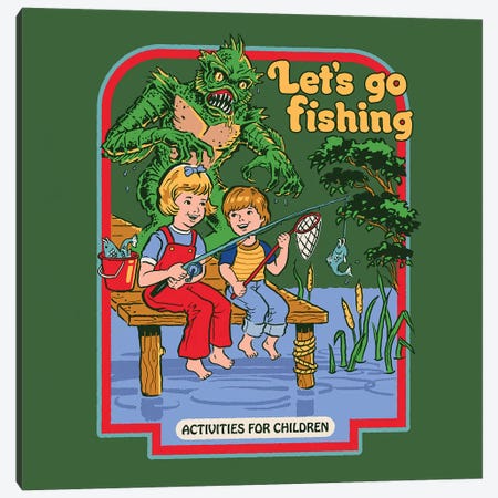 Let's Go Fishing Canvas Print #STV23} by Steven Rhodes Art Print