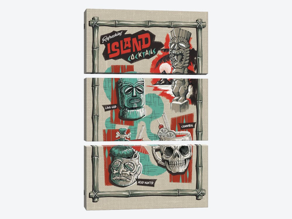 Refreshing Island Cocktails by Steven Rhodes 3-piece Canvas Wall Art