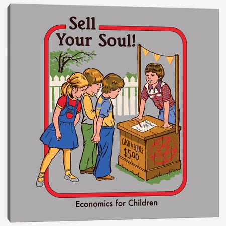 Sell Your Soul Canvas Print #STV35} by Steven Rhodes Canvas Print