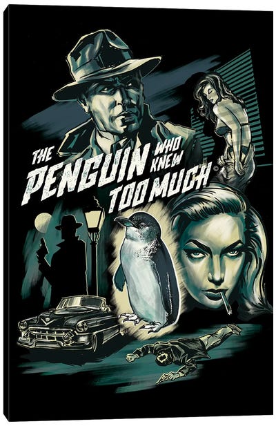 The Penguin Who Knew Too Much Canvas Art Print - Steven Rhodes
