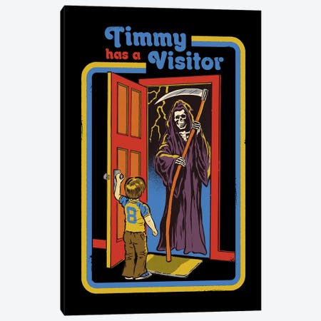 Timmy Has A Visitor Canvas Print #STV40} by Steven Rhodes Art Print