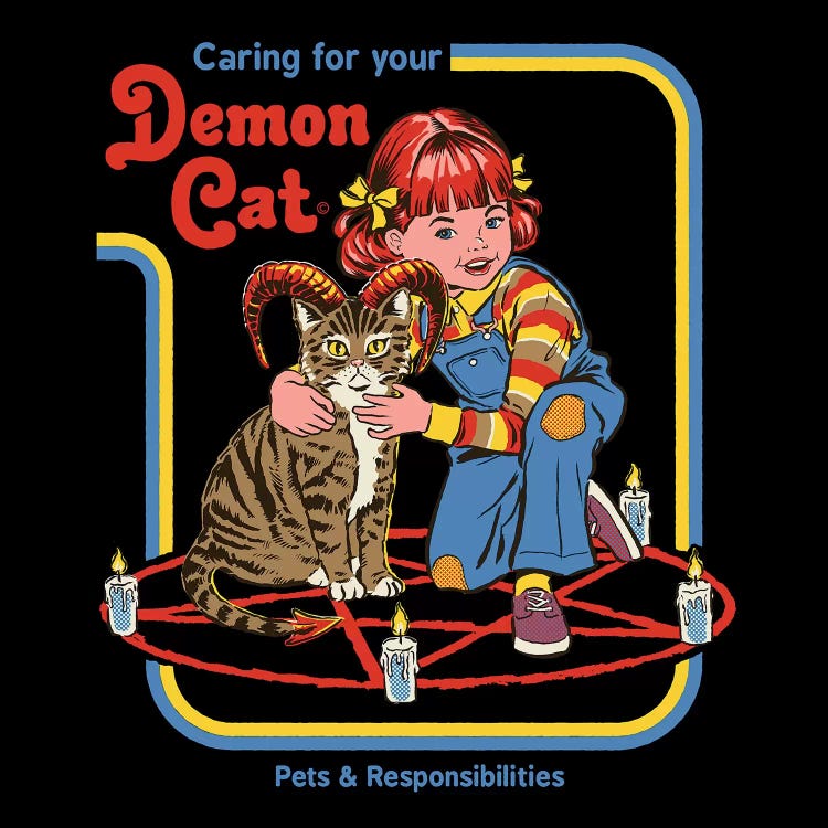 Caring For Your Demon Cat by Steven Rhodes wall art