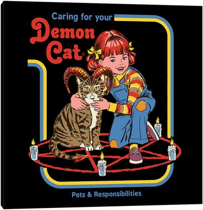 Caring For Your Demon Cat Canvas Art Print - Steven Rhodes