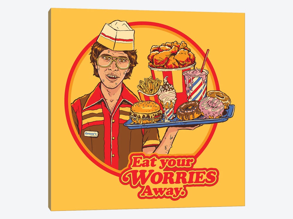 Eat Your Worries by Steven Rhodes 1-piece Canvas Print