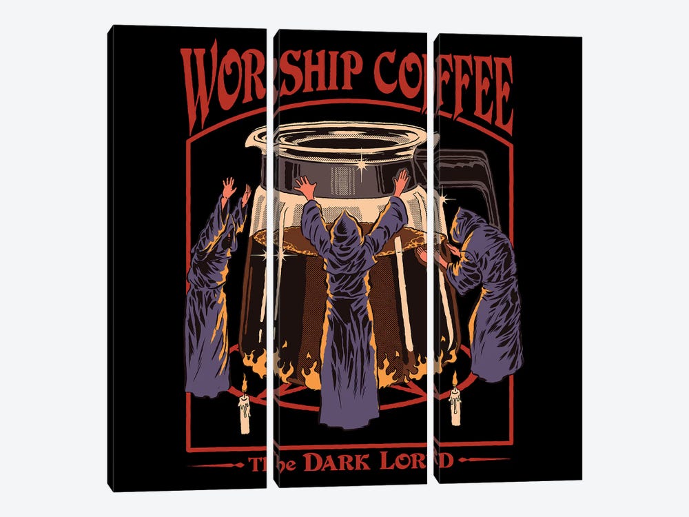 Worship Coffee by Steven Rhodes 3-piece Canvas Art