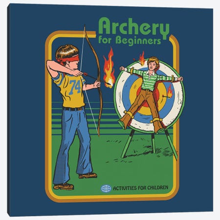 Archery For Beginners Canvas Print #STV6} by Steven Rhodes Canvas Artwork
