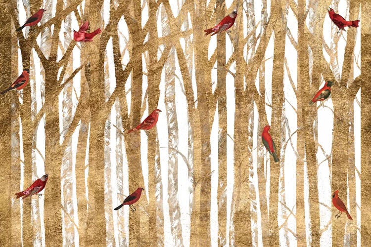 Red Bird Christmas Collection A by Studio W canvas print