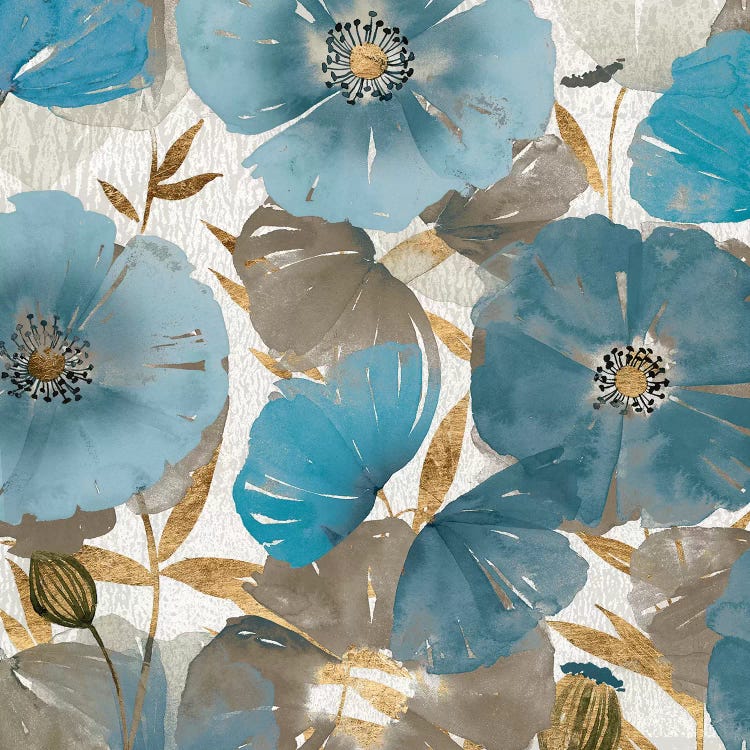 Blue and Gold Poppies II