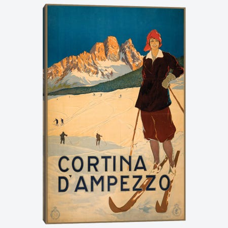 Cortina d'Ampezzo Travel Poster Canvas Print #STW31} by Studio W Canvas Art Print
