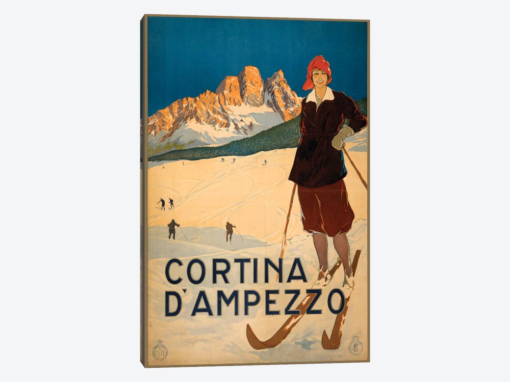 Cortina d'Ampezzo Travel Poster by Studio W 1-piece Canvas Wall Art