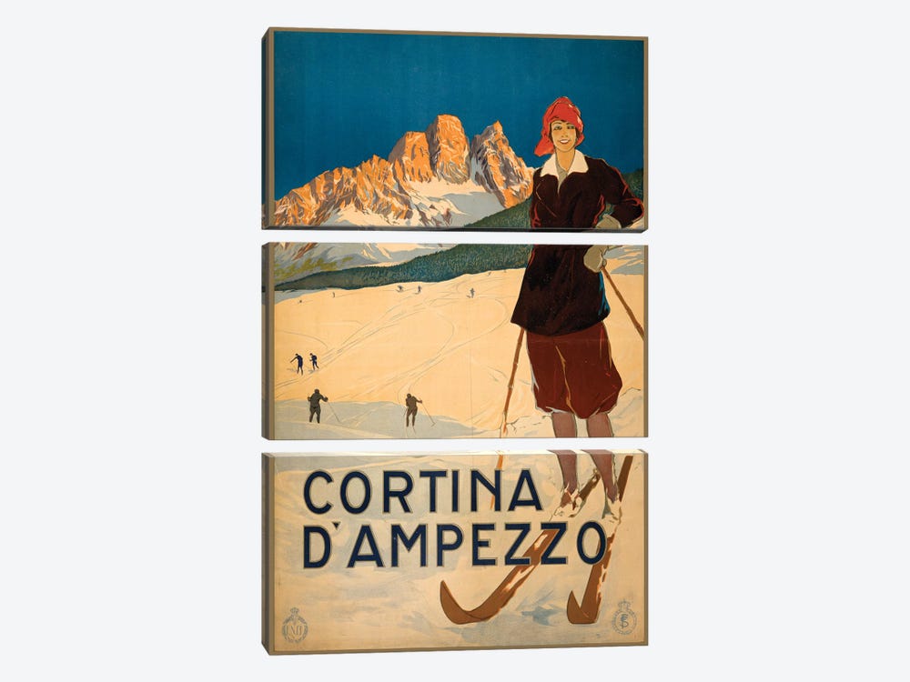 Cortina d'Ampezzo Travel Poster by Studio W 3-piece Canvas Art