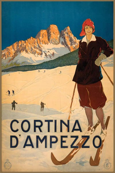 Vintage Travel Posters: Cortina d'Ampezzo Travel Poster by Studio W