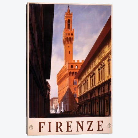 Firenze Travel Poster Canvas Print #STW32} by Studio W Canvas Art Print