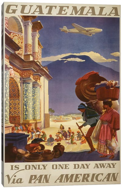 Guatemala Travel Poster Canvas Art Print - Vintage Travel Posters