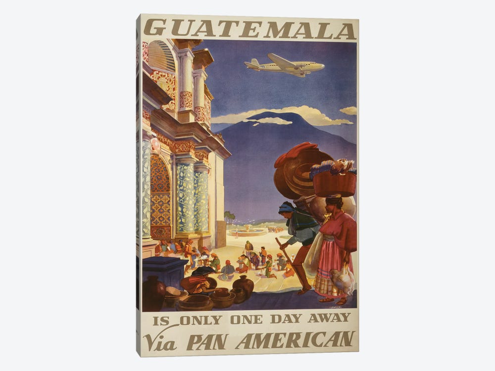 Guatemala Travel Poster 1-piece Canvas Art