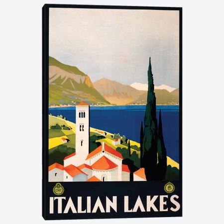 Italian Lakes Travel Poster Canvas Print #STW34} by Studio W Canvas Artwork
