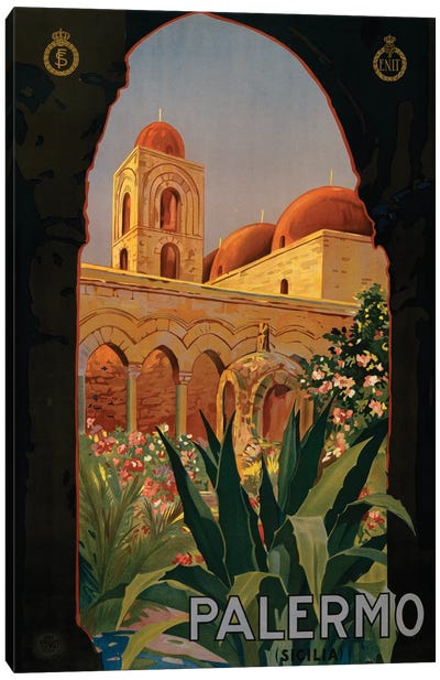 Palermo Travel Poster Canvas Art Print - Sicily