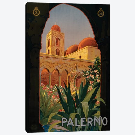 Palermo Travel Poster Canvas Print #STW36} by Studio W Canvas Art