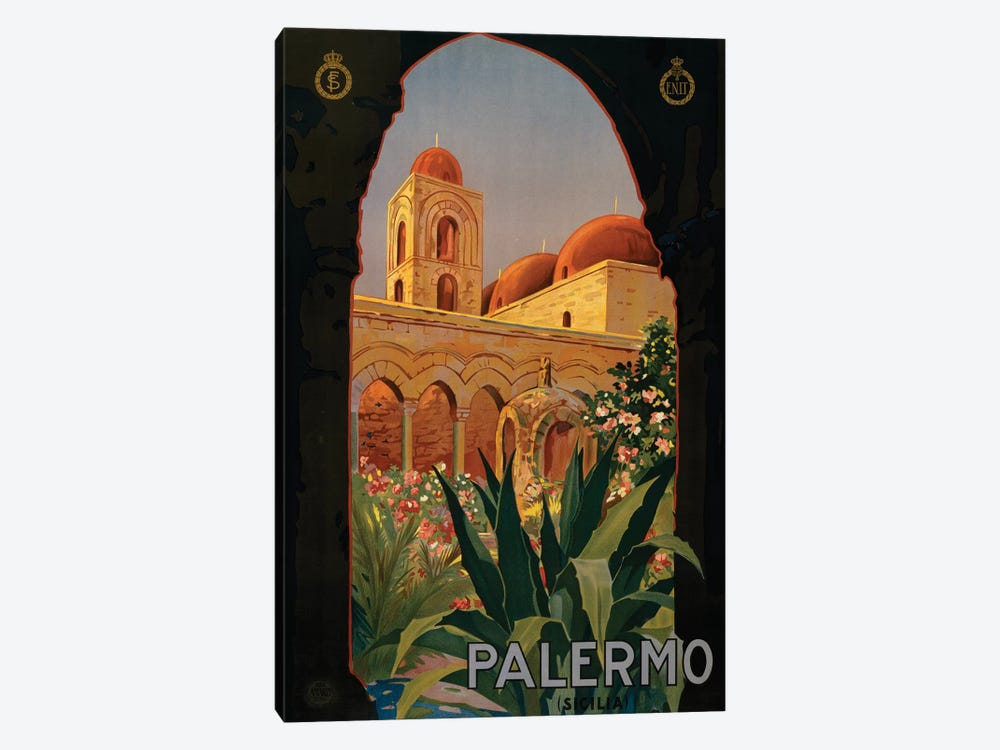 Palermo Travel Poster 1-piece Canvas Art Print
