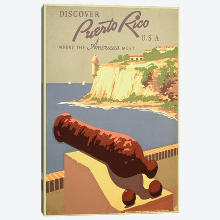 Puerto Rico Travel Poster I Canvas Print #STW37} by Studio W Canvas Artwork
